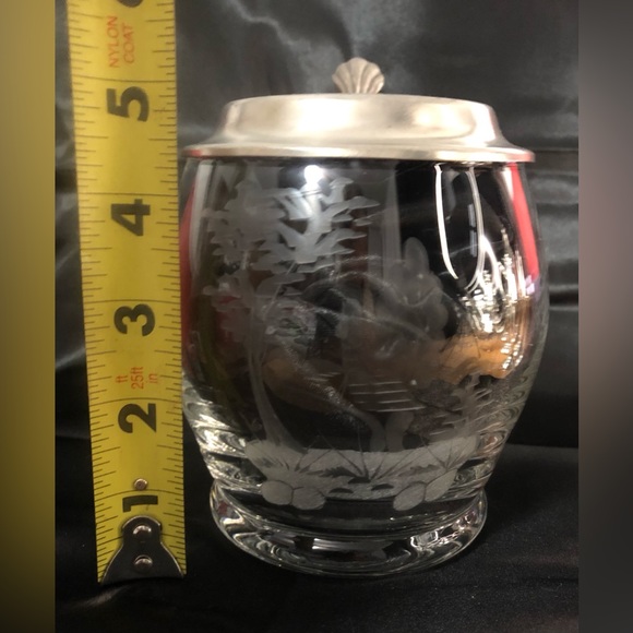 Ergo Zinn hand blown etched glass beer stein - Picture 10 of 12